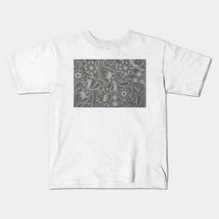 Gray Paisley Pattern Kids T-Shirt